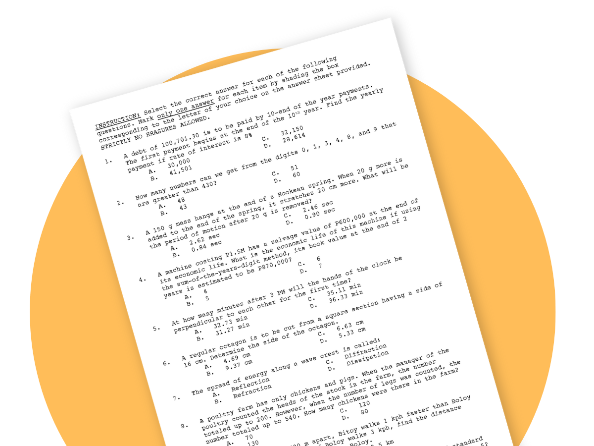 Diagnostic exam